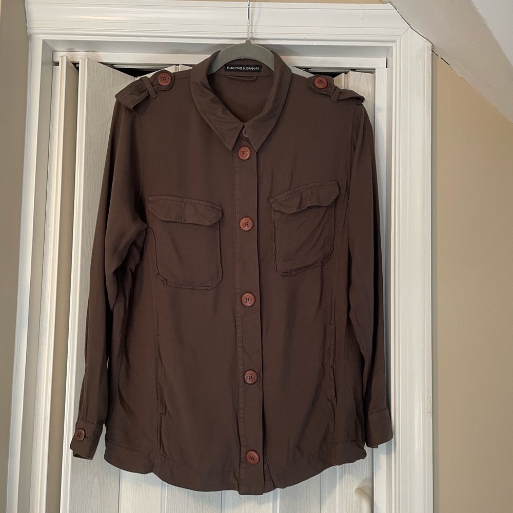 Anthropologie Harlowe & Graham Brown Button Down Shirt